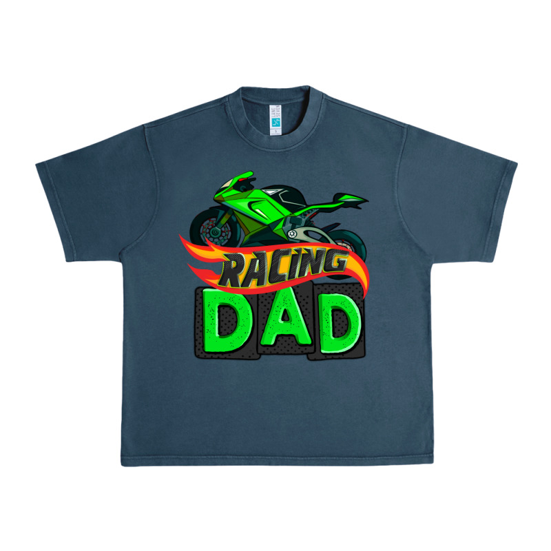 Racing Dad With Racing Motorcycle Urban Heavy Tee by AdoDesignShop | Teevron