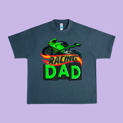 Racing Dad With Racing Motorcycle Urban Heavy Tee Designed By Adodesignshop