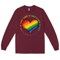 Burgundy love is love Long Sleeve Tee - MaliasSmallBusiness