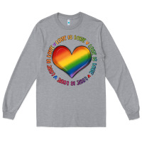 Heather Grey love is love Long Sleeve Tee - MaliasSmallBusiness