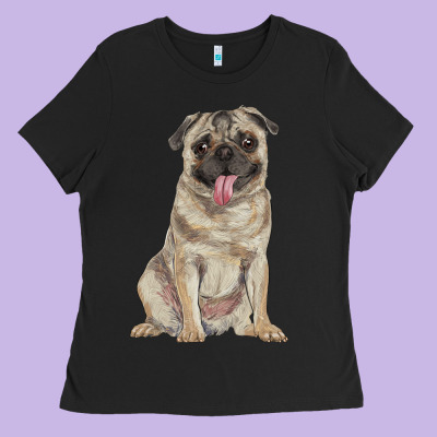 Pug Ladies Tee Designed By Ranaportraitstore