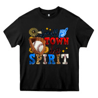 Black small town big spirit baseball Heavy Core Tee - Zillion Design Studio