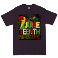Plum juneteenth fist free ish since 1865 with background Premium Tee - HRA Design Shop