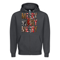 Smoke Merry Merry Merry Christmas Lightning Bolt Zipper Hoodie - BundleAndBundleShop