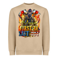 Mushroom First In last Out American Firefighter Heavyweight Sweatshirt - LillyAllenDesigns
