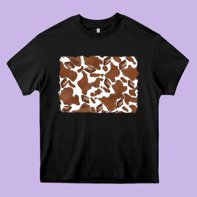 Distressed Chocolate Milkshake Cowhide Heavy Core Tee Designed By Ranaportraitstore