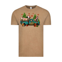 Vintage Coffee christmas farm animals truck Vintage Tee - Jasminsmagicworld