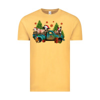 Vintage Mustard christmas farm animals truck Vintage Tee - Jasminsmagicworld