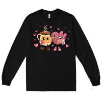 Black valentines  day conchas and cafecito Long Sleeve Tee - MaliasSmallBusiness