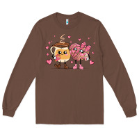 Chestnut valentines  day conchas and cafecito Long Sleeve Tee - MaliasSmallBusiness