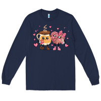 Navy valentines  day conchas and cafecito Long Sleeve Tee - MaliasSmallBusiness
