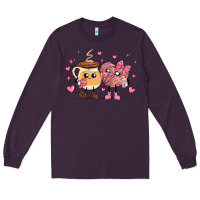 Plum valentines  day conchas and cafecito Long Sleeve Tee - MaliasSmallBusiness