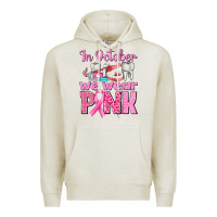 Oatmeal Heather In October We Wear Pink Breast Cancer Awareness Premium Hoodie - texasbilliewilder