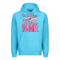 Ocean Blue In October We Wear Pink Breast Cancer Awareness Premium Hoodie - texasbilliewilder