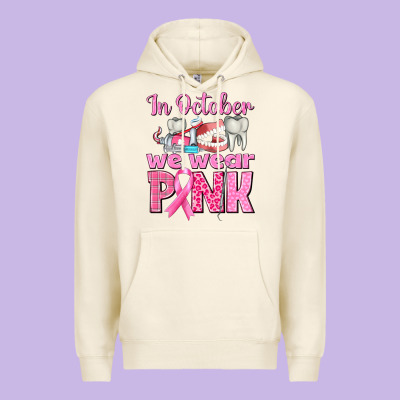 In October We Wear Pink Breast Cancer Awareness Premium Hoodie Designed By Texasbilliewilder