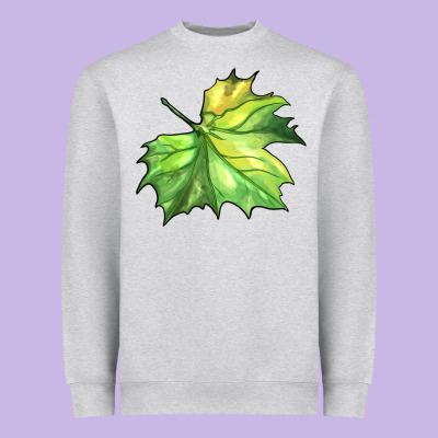 Green Leaf Heavyweight Sweatshirt Designed By Barkaloodesign