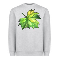 Heather Grey green leaf Heavyweight Sweatshirt - BarkalooDesign