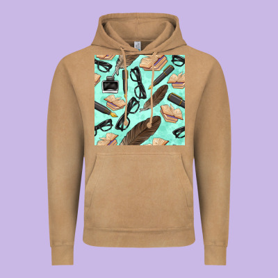 Literature Seamless Pattern Vintage Hoodie Designed By Bundleandbundleshop