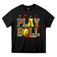 Black play ball softball Heavy Core Tee - Zillion Design Studio