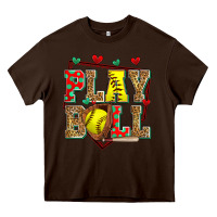 Chocolate Brown play ball softball Heavy Core Tee - Zillion Design Studio