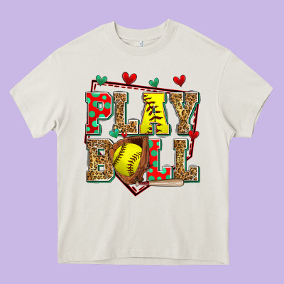 Play Ball Softball Heavy Core Tee Designed By Zillion Design Studio