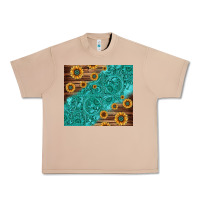 Burro Tooled Leather And Sunflowers Urban Heavy Tee - Jasminsmagicworld