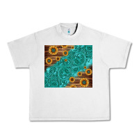 Lunar Rock Tooled Leather And Sunflowers Urban Heavy Tee - Jasminsmagicworld