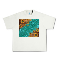 Tooled Leather And Sunflowers Urban Heavy Tee | Teevron