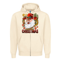 Sandshell Cowboy Christmas Santa Zipper Hoodie - BundleAndBundleShop