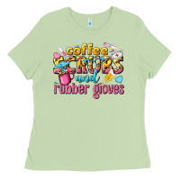 Matcha coffee scrubs and rubber gloves Ladies Tee - texasbilliewilder