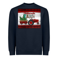 Navy christmas on the farm tractor Heavyweight Sweatshirt - Jasminsmagicworld