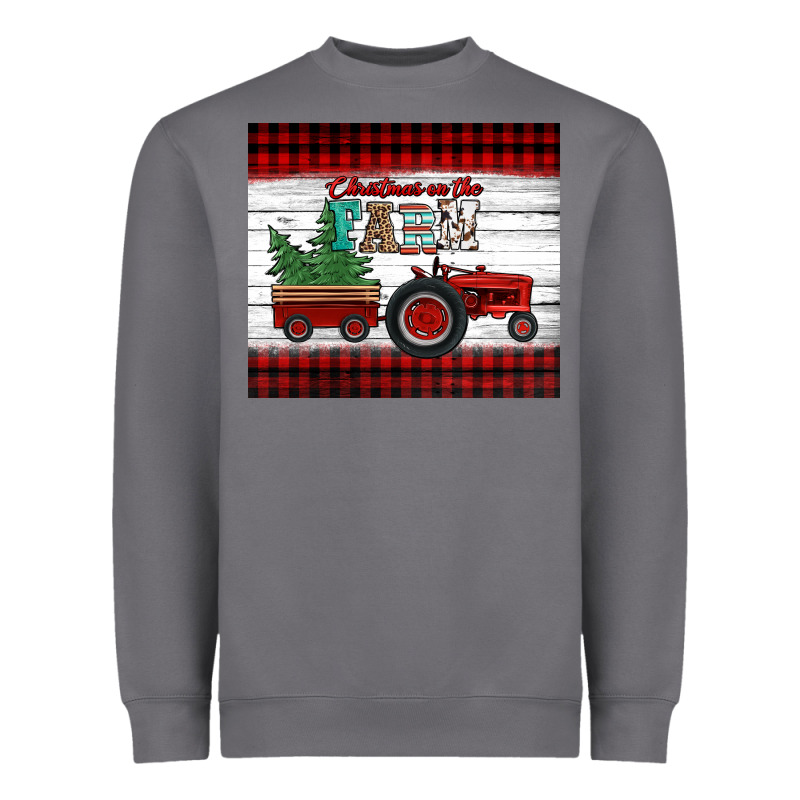 Christmas On The Farm Tractor Heavyweight Sweatshirt by Jasminsmagicworld | Teevron