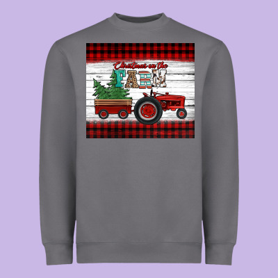 Christmas On The Farm Tractor Heavyweight Sweatshirt Designed By Jasminsmagicworld
