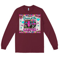 Burgundy queen of the camper Long Sleeve Tee - JahusDesignShop