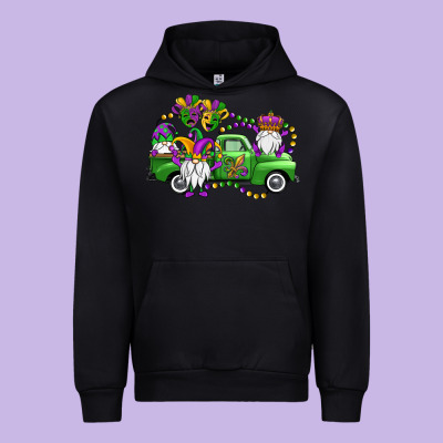 Mardi Gras Gnomes Truck Urban Hoodie Designed By Oliviacreatesart