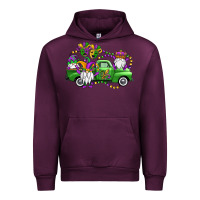 Mauve Wine mardi gras gnomes truck Urban Hoodie - OliviaCreatesArt