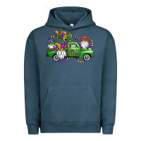 Pigment Midnight Navy mardi gras gnomes truck Urban Hoodie - OliviaCreatesArt