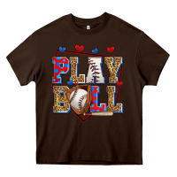 Chocolate Brown play ball baseball Heavy Core Tee - Zillion Design Studio