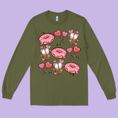 Valentines Day Doodles Long Sleeve Tee Designed By Maliassmallbusiness