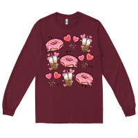 Burgundy valentines day doodles Long Sleeve Tee - MaliasSmallBusiness