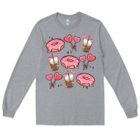 Heather Grey valentines day doodles Long Sleeve Tee - MaliasSmallBusiness