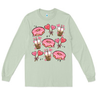 Matcha valentines day doodles Long Sleeve Tee - MaliasSmallBusiness