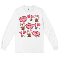 White valentines day doodles Long Sleeve Tee - MaliasSmallBusiness
