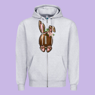 American Football Easter Bunny Zipper Hoodie Designed By Bundleandbundleshop