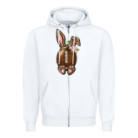 White American Football Easter Bunny Zipper Hoodie - BundleAndBundleShop
