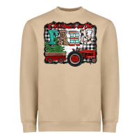 Mushroom christmas on the farm tractor buffalo plaid Heavyweight Sweatshirt - Jasminsmagicworld