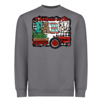 Storm christmas on the farm tractor buffalo plaid Heavyweight Sweatshirt - Jasminsmagicworld