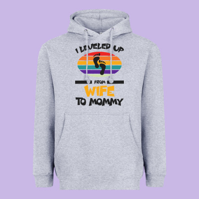 I Leveled Up From Wife To Mommy Heavyweight Hoodie Designed By Bettercallsaul
