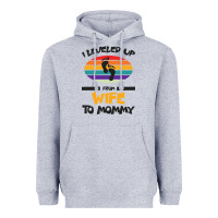 Heather Grey I Leveled Up From Wife To Mommy Heavyweight Hoodie - Bettercallsaul