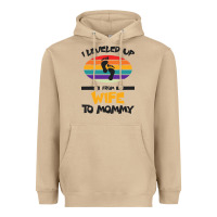 Mushroom I Leveled Up From Wife To Mommy Heavyweight Hoodie - Bettercallsaul